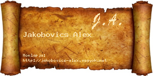 Jakobovics Alex névjegykártya