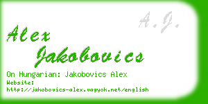 alex jakobovics business card